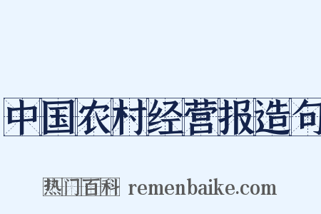 中国农村经营报造句是什么意思的图片